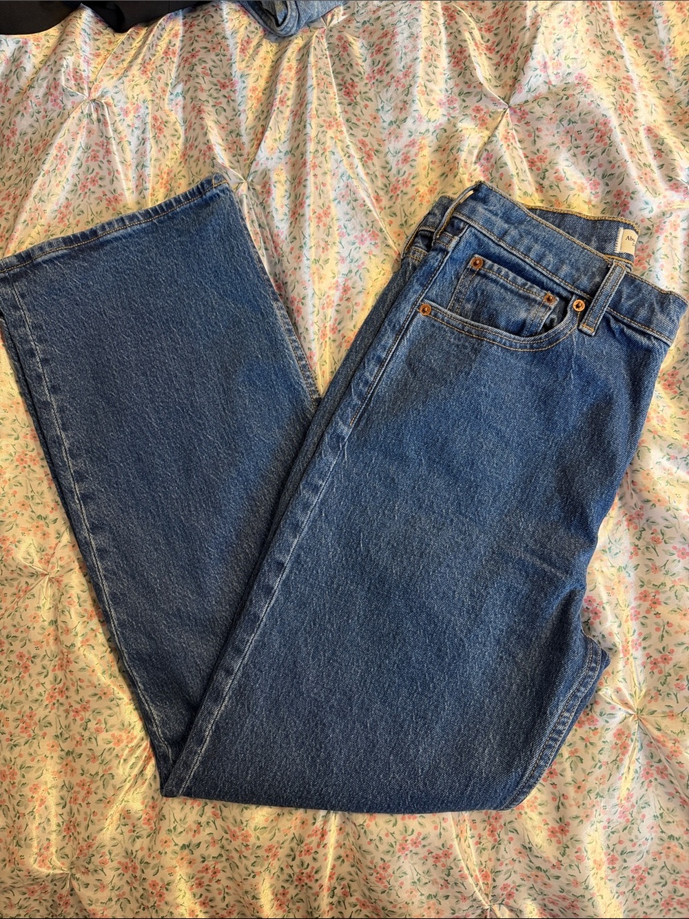 Abercrombie 90s Relaxed Jean High-Rise Dark Blue